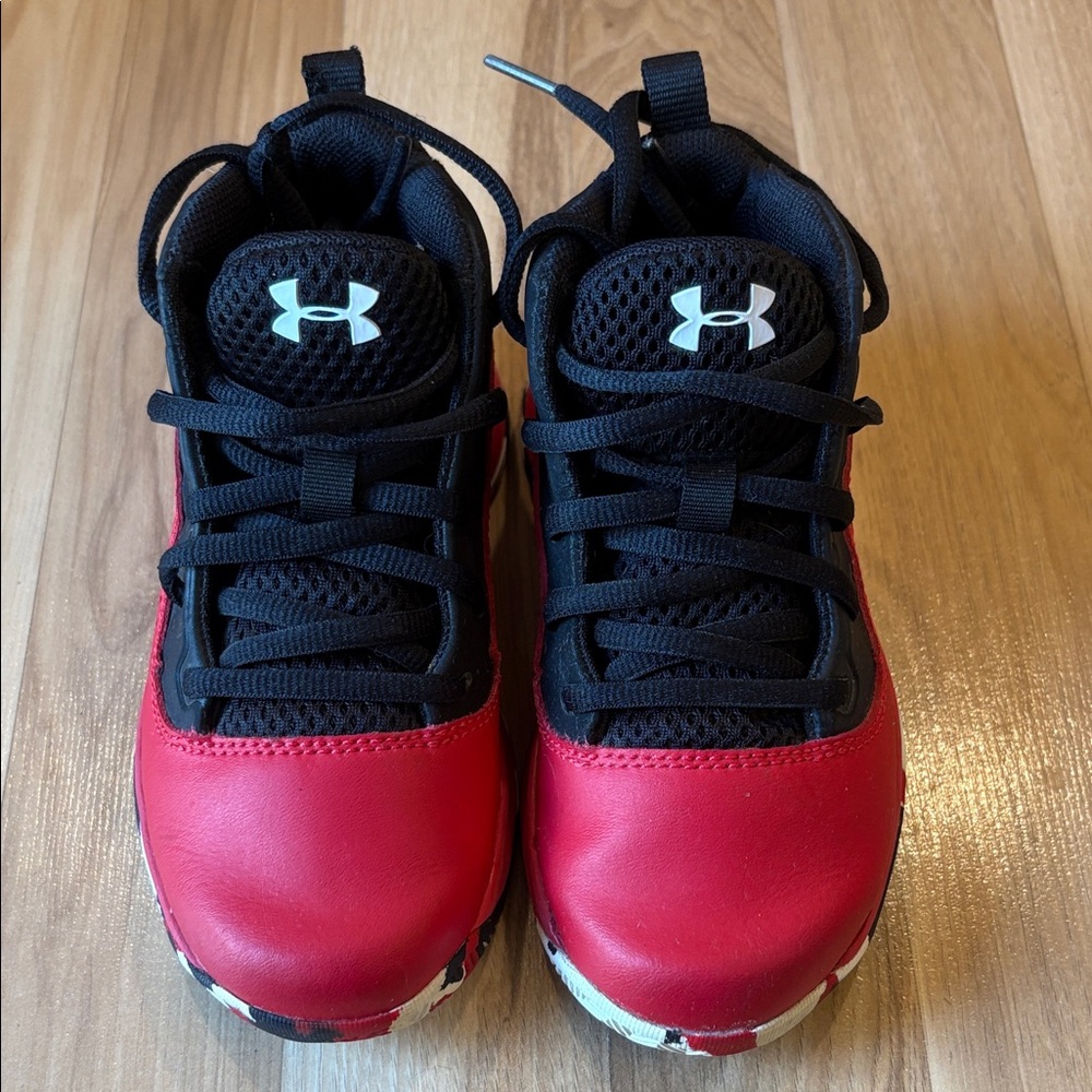 Under Armour Kids Red and Black Athletic Sneakers